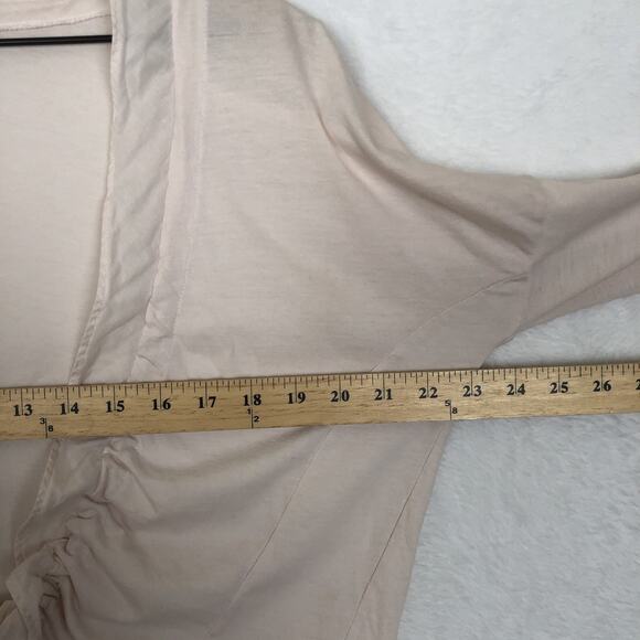 VELVET by Graham & Spencer 100% Cotton Ruffle‎ Top Sz S Pink Tie Front L/S USA - Picture 10 of 10